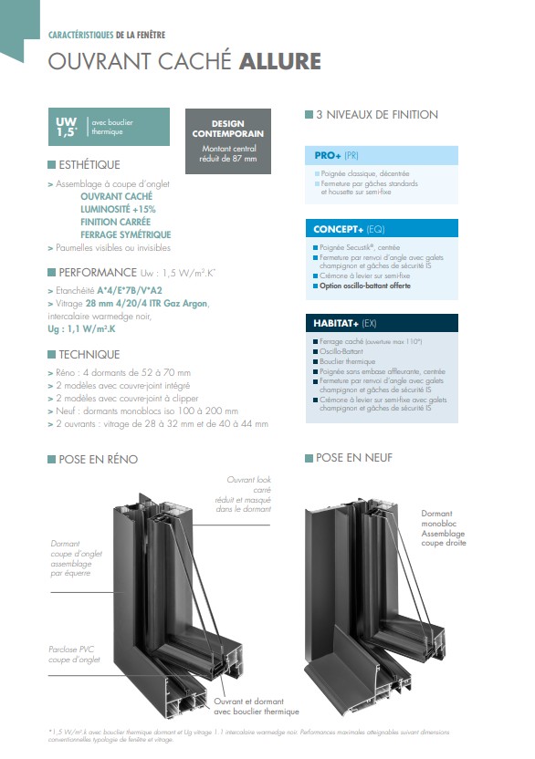 fenêtres et porte alu à ouvrants cachés - Menuiserie Bordier