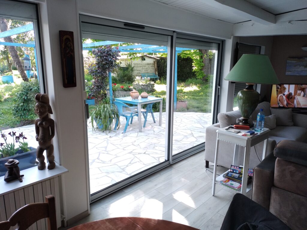 Baie coulissante 2 vantaux ALU RAL 7035 - Menuiserie Bordier